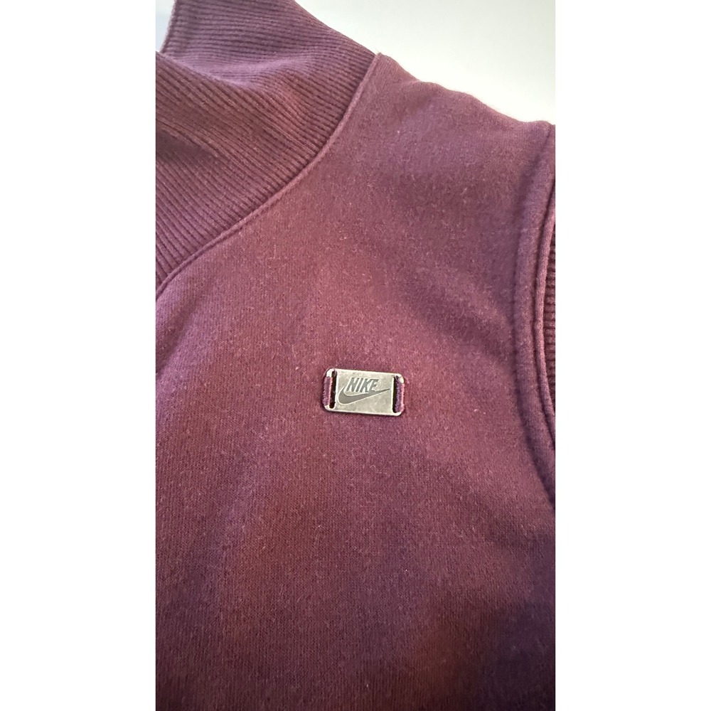 Nike Burgundy Sherpa Lined Fleece Vest Women's Size Large Full Zip Pockets - Picture 9 of 10